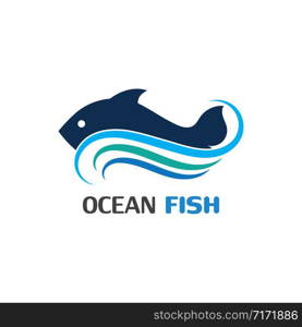 Ocean Fish logo template. Creative vector symbol of fishing club