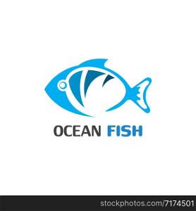 Ocean Fish logo template. Creative vector symbol of fishing club