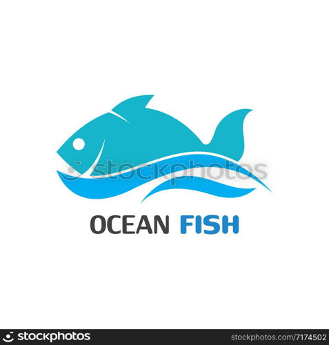 Ocean Fish logo template. Creative vector symbol of fishing club