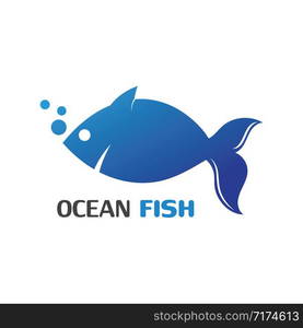 Ocean Fish logo template. Creative vector symbol of fishing club