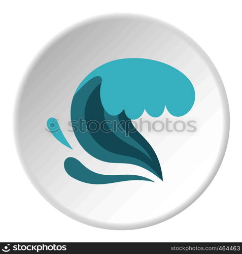 Ocean icon in flat circle isolated vector illustration for web. Ocean icon circle