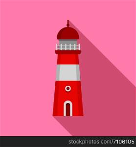 Ocean lighthouse icon. Flat illustration of ocean lighthouse vector icon for web design. Ocean lighthouse icon, flat style