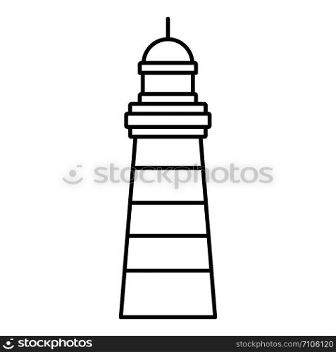 Ocean lighthouse icon. Outline ocean lighthouse vector icon for web design isolated on white background. Ocean lighthouse icon, outline style