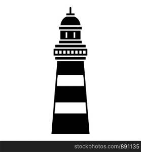 Ocean lighthouse icon. Simple illustration of ocean lighthouse vector icon for web design isolated on white background. Ocean lighthouse icon, simple style