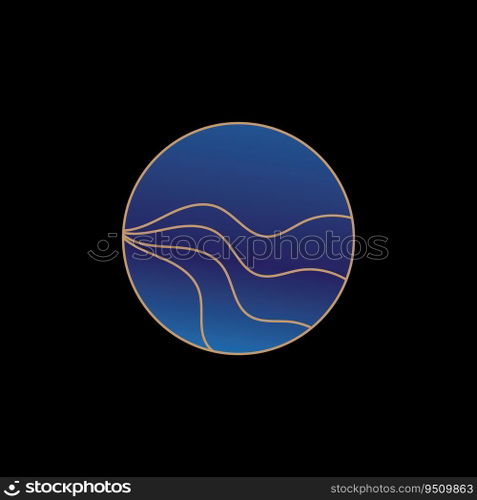Ocean logo roundshape  vector