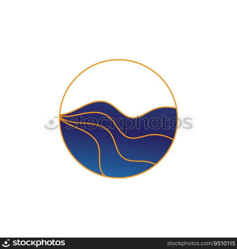 Ocean logo roundshape  vector