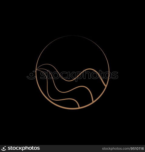 Ocean logo roundshape  vector