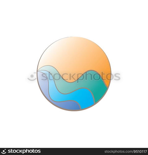 Ocean logo roundshape  vector