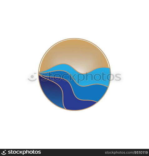 Ocean logo roundshape  vector