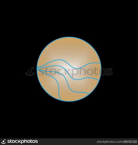 Ocean logo roundshape  vector