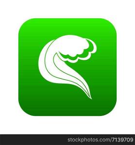 Ocean or sea wave icon digital green for any design isolated on white vector illustration. Ocean or sea wave icon digital green