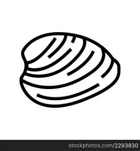 ocean quahog clam line icon vector. ocean quahog clam sign. isolated contour symbol black illustration. ocean quahog clam line icon vector illustration