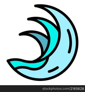 Ocean tsunami icon. Outline ocean tsunami vector icon color flat isolated. Ocean tsunami icon color outline vector