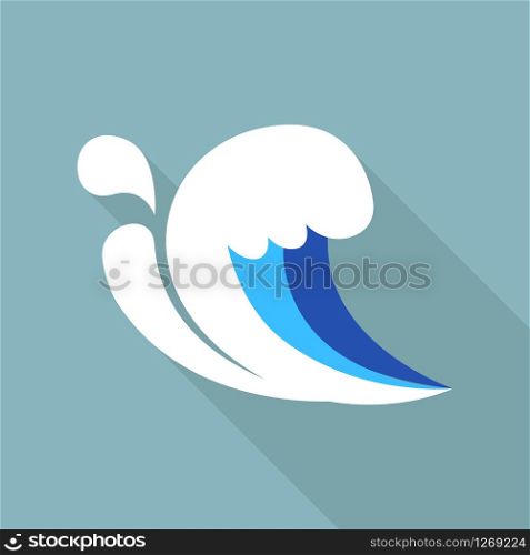 Ocean wave icon. Flat illustration of ocean wave vector icon for web. Ocean wave icon, flat style