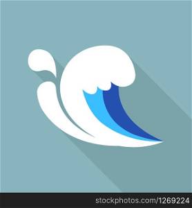 Ocean wave icon. Flat illustration of ocean wave vector icon for web. Ocean wave icon, flat style