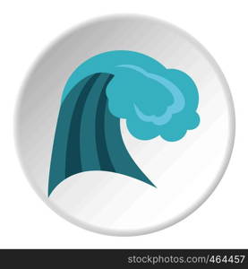 Ocean wave icon in flat circle isolated vector illustration for web. Ocean wave icon circle