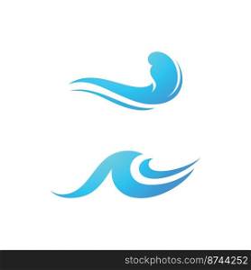 Ocean wave logo template element vector 