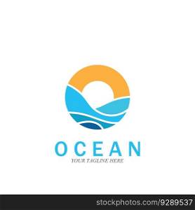 ocean wave sea logo vector illustration design template