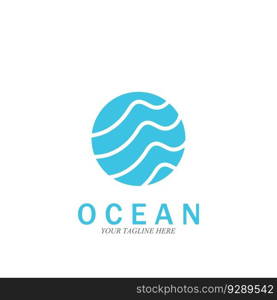 ocean wave sea logo vector illustration design template