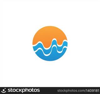 Ocean wave travel logo vector