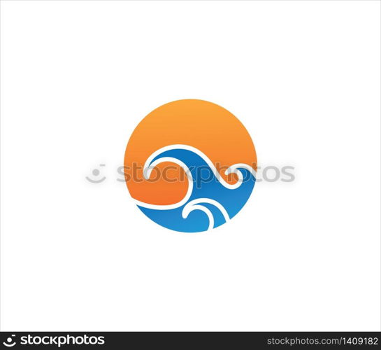 Ocean wave travel logo vector