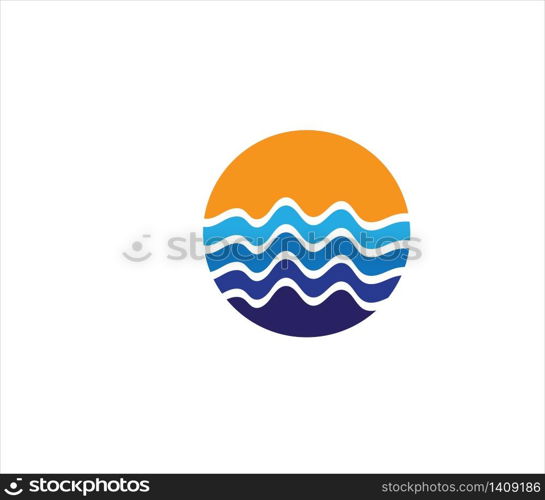 Ocean wave travel logo vector