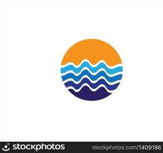 Ocean wave travel logo vector