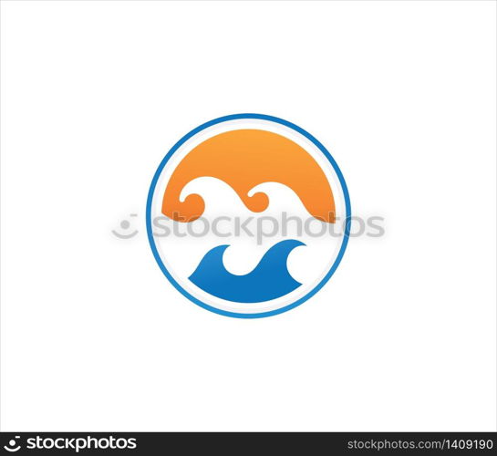 Ocean wave travel logo vector