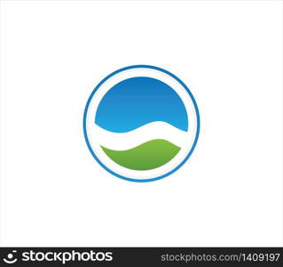 Ocean wave travel logo vector