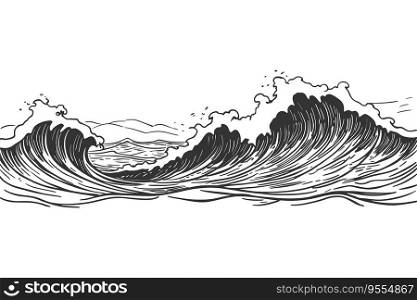 Ocean wave. Vector illustration design.
