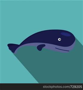 Ocean whale icon. Flat illustration of ocean whale vector icon for web design. Ocean whale icon, flat style