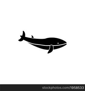 Ocean Whale Silhouette, Underwater Animal. Flat Vector Icon illustration. Simple black symbol on white background. Ocean Whale, Underwater Animal sign design template for web and mobile UI element. Ocean Whale Silhouette, Underwater Animal. Flat Vector Icon illustration. Simple black symbol on white background. Ocean Whale, Underwater Animal sign design template for web and mobile UI element.