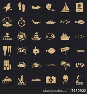 Oceanographic icons set. Simple set of 36 oceanographic vector icons for web for any design. Oceanographic icons set, simple style