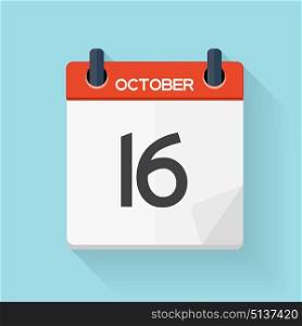 October 17 Calendar Flat Daily Icon. Vector Illustration Emblem. Element of Design for Decoration Office Documents and Applications. Logo of Day, Date, Time, Month and Holiday. EPS10. October 17 Calendar Flat Daily Icon. Vector Illustration Emblem.