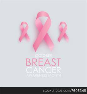 October Breast Cancer Awareness Month Concept Background. Pink Ribbon Sign. Vector illustration EPS10. October Breast Cancer Awareness Month Concept Background. Pink Ribbon Sign. Vector illustration