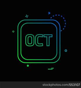 October Calender icon design vector
