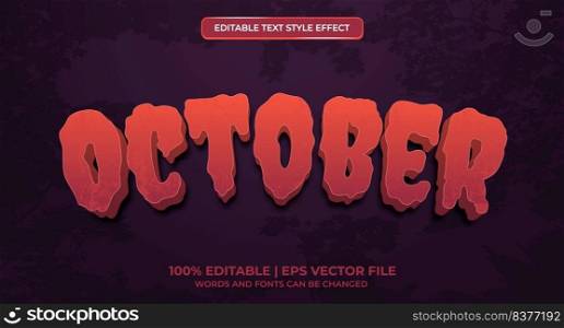 October editable text effect design for halloween invitation template