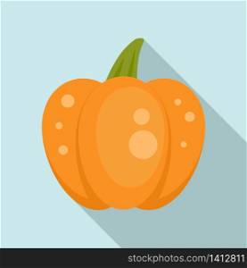 October pumpkin icon. Flat illustration of october pumpkin vector icon for web design. October pumpkin icon, flat style
