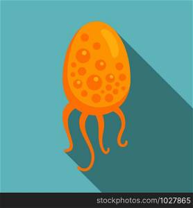 Octopus bacteria icon. Flat illustration of octopus bacteria vector icon for web design. Octopus bacteria icon, flat style