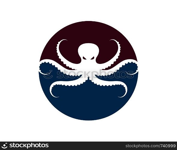 octopus icon logo vector illustration design template