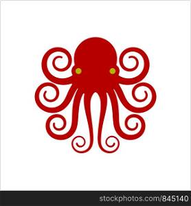 Octopus Icon, Octopus Vector Art Illustration