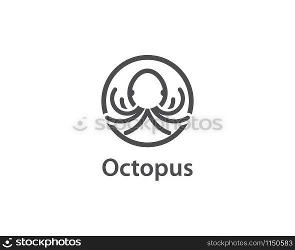 Octopus logo ilustration vector template