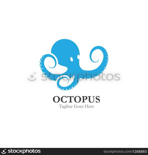 Octopus logo or symbol icon illustration design template