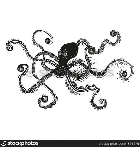 Octopus original creative design. Isolated icon. Vector illustration.