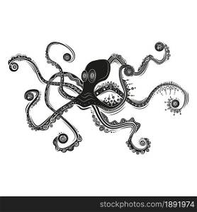Octopus original creative design. Isolated icon. Vector illustration.