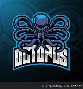Octopus sport mascot logo design
