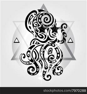Octopus. Tribal pattern. Octopus. Tribal pattern. Abstract style Vector illustration