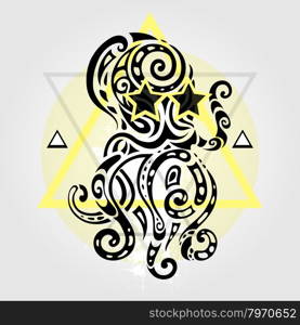 Octopus. Tribal pattern. Octopus. Tribal pattern. Abstract style Vector illustration