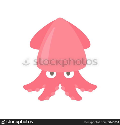 Octopus vector. cute animal face design for kids