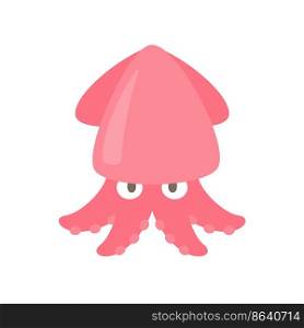 Octopus vector. cute animal face design for kids